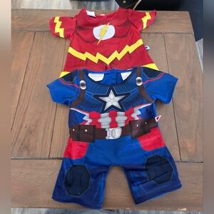Set Of 2 Build a Bear Costumes - The Flash And Captain America
